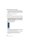 Page 166CUBASE LE7 – 166 La Console de Voies
Affecter un départ effet à un bus ou à un groupe
Les quatre départs effets dont dispose chaque voie audio ou de 
groupe peuvent être directement assignés à un des Bus, pour utilisa-
tion avec un effet externe, par exemple. Cette assignation est détermi-
née par les menus locaux des départs dans la fenêtre de configuration 
de voies :
1.Ouvrez la fenêtre de configuration de voie.
2.Activez un départ.
3.Cliquez sur le champ de nom pour dérouler le menu local des...