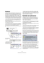 Page 113113
Audiobearbeitung und Audiofunktionen
Einleitung
Die Bearbeitung von Audiomaterial in Cubase LE ist »nicht 
destruktiv«, d. h. Sie können Ihre jeweils letzten Änderun-
gen jederzeit mit dem Rückgängig-Befehl aus dem Bear-
beiten-Menü rückgängig machen. Dies ist möglich, weil 
die Bearbeitung an Audio-Clips und nicht an der Original-
Audiodatei erfolgt. Diese Audio-Clips können auf mehr als 
nur eine Audiodatei verweisen. Beachten Sie Folgendes:
1.Wenn Sie ein Event oder einen Auswahlbereich bear-...