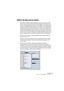 Page 239CUBASE SX/SL
Leçon 11 : Personnaliser 19 – 239
Définir les Raccourcis clavier
Nous allons maintenant définir quelques raccourcis clavier. Les Rac-
courcis clavier sont des raccourcis vers les options et fonctions des 
menus, ce qui signifie que vous pouvez faire appel à une option ou une 
fonction en appuyant simplement sur une touche ou une combinaison 
de touches de votre clavier d’ordinateur. Les Raccourcis clavier peu-
vent être personnalisés à votre convenance ; ainsi si vous utilisez très 
souvent...