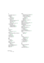Page 270CUBASE SX/SL
 270 Index
I
Insert (Effets Audio) 151
Installation
Mac
 34
Windows
 23
Instruments VST
Activer
 187
Affecter des pistes aux
 189
Automatiser
 198
Édition
 196
Jouer en temps réel
 193
Interface MIDI
Branchement
 50
Installation (Mac)
 34
Installation (Win)
 22
L
Latence 56
Lecture
En boucle
 123, 131
LFE
 168
Libérer le Pilote ASIO en Tâche de 
Fond
 46
Librairie
 159
Local On/Off
 52
Loupe (Outil)
 79
M
Mac OS X
Pilotes
 32
Macro
 241
Mémoire nécessaire
Mac
 31
Windows
 17
Menu contextuel...