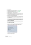 Page 512CUBASE SX/SL
21 – 512 La Bibliothèque
• Sound Designer II 
• MPEG Niveau 2 et Niveau 3 (fichiers mp2 et mp3 – voir page 808)
• Ogg Vorbis (fichiers ogg – voir page 808)
• Windows Media Audio (Windows uniquement – voir page 808)
• Wave64 (fichiers .w64 – Cubase SX uniquement)
• Stéréo ou Mono
• N’importe quelle fréquence d’échantillonnage (si ce n’est que les fichiers ayant 
une fréquence d’échantillonnage différent de celui utilisé dans le projet seront 
joués à une vitesse et une hauteur erronés, voir...