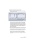 Page 817CUBASE SX/SL
Personnaliser 33 – 817
Organisation et présélection des espaces de travail
Si vous sélectionnez “Organiser…” à partir du sous-menu Espaces 
de Travail, ce dialogue s’ouvrira :.
La liste à gauche regroupe les espaces de travail dans le projet actif, 
alors que celle de droite regroupe les espaces de travail préréglés. 
Alors que les espaces de travail sont mémorisés avec chaque projet, 
les préréglages sont mémorisés globalement, ce qui vous permet 
d’en préparer plusieurs qui pourront être...