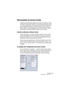 Page 821CUBASE SX/SL
Personnaliser 33 – 821
Personnaliser les barres d’outils
Vous pouvez personnaliser l’apparence des barres d’outils de la fenê-
tre Projet et des fenêtres d’édition en choisissant les éléments à y affi-
cher et leur emplacement. Les copies d’écran ci-dessous illustrent la 
personnalisation de la barre d’outils de la fenêtre Projet, mais vous 
pouvez utiliser la même méthode pour les barres d’outils de l’Éditeur 
d’Échantillons, les éditeurs MIDI et l’éditeur de piste Tempo.
Choisir les...