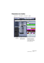 Page 97CUBASE SX/SL
La fenêtre Projet 5 – 97
Présentation de la fenêtre
La barre d’outils La ligne d’infos
Différents types de 
pistes dans la listeAffichage des événements, 
montrant des conteneurs et 
des événements audio, des 
conteneurs MIDI, l’automatisa-
tion, les marqueurs, etc. La ligne d’Aperçu
L’InspecteurLa Règle  