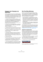 Page 435435
Arbeiten mit der Tempospur
Erzeugen einer Tempospur aus 
MIDI-Noten
Mit dieser Funktion können Sie eine vollständige Tempo-
spur aus MIDI-Noten erzeugen, die Sie über Ihr MIDI-Key-
board eingeben. Verwenden Sie diese Funktion, wenn Sie 
eine Audiodatei ohne Tempoinformationen haben und die-
ser später weiteres Material hinzufügen möchten, das syn-
chron zum Tempo der Audiodatei ist.
1.Erstellen Sie eine leere zeitbasierte MIDI-Spur, geben 
Sie während der Wiedergabe des Audiomaterials das 
neue Tempo...