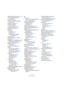 Page 692692
Stichwortverzeichnis
Darstellungstransponierung 541, 574
Darstellungstransponierung 
ausschalten 542
Datei minimieren 305
Dateien an Projekteinstellungen 
anpassen 307
Dateien konvertieren 307
Dateiformat (Audio)
Für die Aufnahme 73
Datendarstellung im Part 42
DC-Offset entfernen 244
Dialoge 536
Diminuendo
Einzeichnen 624
Horizontal 624
Mit Einfluss auf die MIDI-
Wiedergabe 678
DirectShow 478
Direktes Mithören über ASIO 79
Dithering 183
Doppelklick in Symbolpaletten zeigt 
Stift-Werkzeug (Option)...