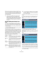Page 250250
The Sample Editor
When you have correctly set a tempo or length for an au-
dio clip, this information is saved with the project. This al-
lows you to import files into the project with Straighten Up 
mode already activated. The tempo (if set) is also saved 
when exporting files.
Manually adjusting grid and tempo of your 
audio
If you want to manually adjust the grid and the tempo of 
your audio file, because you have a very special loop and 
the automatic functions did not lead to satisfying results,...