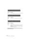 Page 66TIME BASE
6 – 66 Service- und Maschinen-Seiten
• »Auto Response ON« darf nur mit speziell angepassten Sequenzern/HD-
Recordern verwendet werden.
Parameter Beschreibung
TCLEV:Timecode-Ausgangspegel: -10dB, -7dB, -4dB, -1dB, +2dB, +5dB, +8dB
Parameter Beschreibung
SYSEX=
OFFAlle SYSEX-Daten, die Time Base-Parameter ändern, werden ignoriert.
Parameter Beschreibung
AR=OFFAuto Response OFF.
AR=ONAuto Response ON – Ermöglicht präzise Rückmeldungen an das Nuendo-
System, u.a. die Rückmeldung aktivierter Spuren...