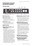 Page 4Commandes et bornes du panneau (détails)
UR28M  Fonctions Détaillées4
Commandes et bornes 
du panneau (détails)
Panneau arrière
DC IN (Entrée CC)12V
Pour le branchement à l'adaptateur secteur.
Vis de mise à la masse
Pour la connexion à un conducteur de terre.
Si vous êtes confronté à un problème de 
bourdonnement ou de bruit, utilisez cette borne 
pour effectuer la mise à la terre. Le bruit pourrait 
s'en trouver réduit.
2TR IN (3,5 mm, stéréo)
Pour la connexion à un lecteur audio portable.
Le...