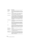 Page 86NUENDO
1 – 86 Die mitgelieferten Effekt-PlugIns
Low Damping 
AmountDieser Wert bestimmt den Grad der Dämpfung der tiefen Fre-
quenzen. 100 % bedeutet keine Dämpfung, unter 100 % werden 
die tiefen Frequenzen stärker gedämpft, über 100 % werden sie 
angehoben.
Envelope Amount Hier können Sie einstellen, wie stark sich die Hüllkurven-Para-
meter (Attack und Release) auf den Reverb-Effekt auswirken. Je 
höher dieser Wert, umso ausgeprägter ist der Effekt.
Envelope Attack Die Hüllkurveneinstellungen von...