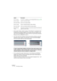 Page 114NUENDO
5 – 114 The Project window
•If the option “Zoom while Locating in Time Scale” is activated in the 
Preferences (Transport page), you can also zoom by clicking in the 
main ruler and dragging up or down with the mouse button pressed.
Drag up to zoom out; drag down to zoom in.
•You can zoom the contents of parts and events vertically, using the 
Waveform Zoom slider in the top right corner of the event display.
This can be useful to better view quiet audio passages.
To get an approximate reading on...