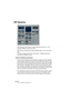 Page 36NUENDO
1 – 36 Les Plug-ins d’effets inclus
VST Dynamics
VST Dynamics est similaire au plug-in Dynamics (voir page 19) à 
quelques différences près. Les voici :
•VST Dynamics possède deux modules supplémentaires : Auto Level et Soft 
Clip.
•Le chemin du signal est fixe, dans l’ordre suivant : AutoGate–AutoLevel–
Compresseur–SoftClip–Limiteur.
Activer les différents processeurs
Vous activez les différents processeurs en cliquant sur leur étiquette. 
Les processeurs actifs sont ceux dont l’étiquette est...