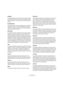 Page 489489
À propos des effets
PreDelay
Ce paramètre détermine la durée entre le signal d’origine 
et le déclenchement de la réverb. En choisissant des va
-
leurs plus élevées, vous pouvez simuler des espaces plus 
grands.
Early Reflections
Ce paramètre vous permet de sélectionner un modèle de 
réflexions primaires. Le modèle de réflexions primaires 
contient les retards les plus importants dans l’impression 
d’espace que donne la pièce. 
ER/Tail Mix
Ce paramètre permet d’équilibrer le niveau des réflexions...