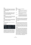 Page 490490
À propos des effets
Shape
Ce paramètre contrôle l’attaque de la queue de réverb. À 
0
 %, l’attaque est plus immédiate, ce qui correspond bien 
aux instruments rythmiques. Plus cette valeur est élevée, 
moins l’attaque est rapide.
Density
Ce paramètre contrôle la densité de l’écho sur la queue 
de réverb. À 100
 %, les réflexions simples venant des 
murs ne sont pas audibles. Réduisez cette valeur pour 
mieux entendre les réflexions simples.
High Cut
Ce paramètre atténue les hautes fréquences de la...