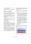 Page 131131
Le Montage CD Audio
Viser un point, puis sélectionner “Effacer le point” dans 
le menu contextuel d’enveloppe.
Sélectionner des points, puis sélectionner “Effacer les 
points sélectionnés” dans le menu contextuel d’enve-
loppe.
Réinitialisation de points et enveloppes
Il existe plusieurs méthodes pour rétablir une enveloppe :
Pour remettre un point à 0 dB, cliquez dessus avec le 
bouton droit de la souris et sélectionnez “Mettre à zéro le 
point” dans le menu contextuel d’enveloppe.
Pour rétablir...