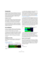 Page 7070
Analyseurs et VU-mètres
Introduction
WaveLab Essential offre une visualisation des niveaux très 
détaillée et souple, permettant de surveiller les niveaux et 
le spectre audio encore en cours de lecture ainsi que d’af-
ficher un écran d’oscilloscope. Ce chapitre décrit com-
ment faire apparaître, configurer et utiliser les divers 
dispositifs de visualisation.
Analyse de la lecture
Ces VU-mètres indiquent le niveau des données audio en 
cours de lecture. L’analyse du signal s’effectue après la...
