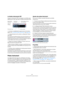 Page 203203
Instruments VST et pistes Instrument
La fenêtre Instruments VST
Lorsqu’un Instrument VST est chargé, six contrôles sont 
affichés pour cette case dans la fenêtre Instruments VST.
Le bouton complètement à gauche sert à la fonction 
Geler, voir “La fonction Geler Instrument” à la page 207.
Le second bouton sert à activer ou désactiver l’Instru-
ment VST.
Si un instrument est sélectionné dans le menu local d’instrument, il est 
automatiquement activé, le contrôle Marche/Arrêt est allumé en bleu....