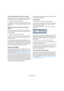 Page 285285
L’éditeur d’échantillons
Créer un nouvel événement à partir de la sélection
Vous pouvez créer un nouvel événement qui ne jouera que 
l’intervalle de sélection, en employant cette méthode :
1.Définissez un intervalle de sélection.
2.Appuyez sur [Ctrl]/[Commande] et faites glisser l’inter-
valle de sélection sur la piste Audio désirée dans la fenê-
tre Projet.
Créer un nouveau clip ou fichier audio à partir de la 
sélection
Vous pouvez extraire une sélection d’un événement et 
créer un nouveau clip ou...