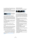 Page 479479
Synchronisation
5.Le champ Début sert à définir à quelle image sur l’ap-
pareil externe (par exemple, un magnétoscope à cassette) 
doit correspondre le début du projet.
Dans la plupart des projets vidéo, le programme commence à un timecode 
de 01:00:00:00. Il est recommandé de faire démarrer le projet lui-même à 
00:59:00:00, ce qui laisse 1 minute pour placer des signaux de test, des 
bips de timing, laisser le temps aux machines de se synchroniser entre el-
les, etc.
Vous pouvez également définir...