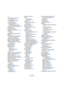 Page 543543
Índice alfabético
A
Abrir diálogo Opciones del 
Documento503
Achivos Broadcast Wave
Exportando453
Activar la grabación67
Dispositivos 9-Pin471
En la Pista Seleccionada67
Activar Parte anterior/Posterior375
Activar Pista64
Actualizar Origen306
Actualizar visualización452, 454
Aftertouch
Grabar84
Agrandar Pista Seleccionada35
Agrupar51
Ajustar a Punto de Cruce Cero
Ajuste de Preferencias58
Ajustar Altura de Pistas35
Ajustar Carpeta de Grabación72
Ajustar Fundidos al Rango91
Ajustar la Grabación de...