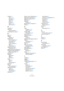 Page 101101
Indice analitico
Progetto 41
Apri 40, 43
Creazione 12
Gestione 41
Nuovo 43
Recente 41
Salva 40, 43
Salva Come 40
Q
Quantità 63
Quantizza
Parti strumentali 71
Quantizzazione e warp 78
R
Redo 45
Registra
Pulsante 47
Registrazione
Con un pulsante 82
Informazioni su 9
Lettore CD 87
Livelli e ingressi 87
Step 72
Step Attivata 72
Registrazione audio
Informazioni su 12
Registrazione del programma 9
Regolazione Manuale Beat 79
Modo Tempo Sync 70
Rehearsal 48
Requisiti
Macintosh 9
MIDI 84
Windows 9
Reset...