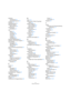 Page 111111
Stichwortverzeichnis
Einfrieren
Audiospuren55
Instrumentenspuren55
Einfügen43
Eingangsauswahl57
Einrasten-Modus
Beschreibung46
Einstellungen
Audiokarten97
EQ
Breite69
Frequenz68
Hinzufügen28
Presets69
Umgehen69
Verstärkung68
Equalizer-Registerkarte68
Erstellen eines neuen Projekts12
Event-Effekte
Arpeggiator66
Beschreibung66
Chorder66
Event-Positionierungsmethode83
Events
Größe ändern60
Stummschalten60
Teilen60
Wiederholen60
Exportieren
MP334
Projekt als Audiodatei42
Projekt nach iTunes42
Externe...