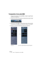 Page 120NUENDO
9 – 120 Leçon 2 : Enregistrement et lecture MIDI
Transposition d’une piste MIDI
Essayons de transposer notre piste MIDI, en utilisant l’onglet Paramè-
tres Piste de l’Inspecteur:
1.Vérifiez que le bouton de l’Inspecteur est allumé dans la barre d’outils.
2.Sélectionnez la piste MIDI en cliquant dessus dans la liste des pistes.
Les paramètres de la piste MIDI sont alors affichés dans l’Inspecteur situé à gauche.
3.Cliquez sur la barre titre Paramètres Piste dans l’Inspecteur.
Cliquez ici… …pour...