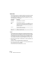 Page 398NUENDO
15 – 398 Traitements et fonctions audio
Section Sortie 
Ces paramètres servent à modifier la durée de l’audio afin de s’adap-
ter à un espace libre ou un tempo spécifiques. Les valeurs seront 
automatiquement modifiées si vous ajustez l’amplitude de la correc-
tion temporelle (voir ci-dessous).
Facteur
Ce paramètre permet de déterminer la quantité de réduction tempo-
relle, sous forme de pourcentage de la durée d’origine. Si vous utilisez 
les paramètres de la section Sortie pour entrer la...