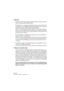 Page 582NUENDO
24 – 582 Exporter un mixage audio
Résolution
Permet de choisir des fichiers de résolution 8 bits, 16 bits, 24 bits ou 
32 bits virgule flottante (32 Bit (float)).
•Si le fichier est un “mixage intermédiaire” que vous avez l’intention de 
ré-importer et de retravailler ensuite dans Nuendo, nous vous recom-
mandons de choisir l’option 32 bits virgule flottante.
En effet, ce format 32 bits virgule flottante correspond à une très haute résolution nu-
mérique – c’est celle utilisée en interne par...