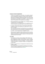 Page 72NUENDO
4 – 72 Enregistrement
À propos du format d’enregistrement
Lorsque vous enregistrez avec des effets, il est conseillé de régler le 
format d’enregistrement (résolution en bits) sur 32 bits virgule flot-
tante à partir du dialogue Configuration du Projet dans le menu Projet. 
Notez que cela n’est absolument pas obligatoire – vous pouvez tout à 
fait enregistrer avec des effets au format 24 ou 16 bits si vous le sou-
haitez. Le format 32 bits offre cependant deux avantages : 
•Avec le format 32 bits,...