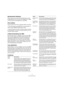 Page 1818
Menübeschreibungen
Spurparameter festsetzen
Diese Funktion wendet alle Filter-Einstellungen auf die 
ausgewählte Spur an und nimmt (im Gegensatz zu »MIDI 
in Loop mischen«) das Ergebnis als neue Basis.
Parts auflösen
Diese Funktion können Sie in folgenden Fällen verwenden:
Wenn Sie Events eines MIDI-Parts auf ihre Kanäle ver-
teilen möchten (MIDI-Kanaleinstellung »Alle«).
Wenn Sie Events nach ihrer Tonhöhe verteilen möchten.
Bei Schlagzeugspuren z. B. werden verschiedene Sounds oft durch ver-...