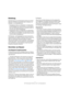 Page 1111
VST-Verbindungen: Einrichten von Ein- und Ausgangsbussen
Einleitung
Die Übertragung von Audiomaterial zwischen der Audio-
Hardware und Nuendo geschieht über ein System von 
Eingangs- und Ausgangsbussen.
 Eingangsbusse dienen zum Weiterleiten von Audiomaterial 
von den Eingängen Ihrer Audio-Hardware an das Programm. 
Wenn Sie Audiomaterial aufnehmen, verwenden Sie also im-
mer einen oder mehrere Eingangsbusse.
 Ausgangsbusse dienen zum Weiterleiten von Audiomaterial 
vom Programm an die Ausgänge Ihrer...