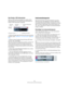 Page 205205
VST-Instrumente und Instrumentenspuren
Das Fenster »VST-Instrumente«
Wenn ein VST-Instrument geladen ist, werden sechs 
Steuerelemente für die entsprechende Schnittstelle im 
Fenster »VST-Instrumente« angezeigt.
Mit dem Schalter ganz links können Sie das Instrument 
einfrieren, siehe »»Einfrieren« von Instrumenten« auf Seite 
209.
Mit dem zweiten Schalter können Sie das VST-Instru-
ment ein- bzw. ausschalten. 
Wenn Sie ein Instrument im Einblendmenü auswählen, wird dieses auto-
matisch eingeschaltet...