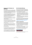 Page 454454
Arbeiten mit der Tempospur
Erzeugen einer Tempospur aus 
MIDI-Noten
Mit dieser Funktion können Sie eine vollständige Tempo-
spur aus MIDI-Noten erzeugen, die Sie über Ihr MIDI-Key-
board eingeben. Verwenden Sie diese Funktion, wenn Sie 
eine Audiodatei ohne Tempoinformationen haben und die-
ser später weiteres Material hinzufügen möchten, das syn-
chron zum Tempo der Audiodatei ist.
1.Erstellen Sie eine leere zeitbasierte MIDI-Spur, geben 
Sie während der Wiedergabe des Audiomaterials das 
neue Tempo...