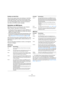 Page 464464
Der Projekt-Browser
Erstellen von Audio-Parts
Wenn Sie den Audio-Ordner einer Audiospur in der Struk-
turliste ausgewählt haben, können Sie leere Audio-Parts 
auf der Spur erzeugen, indem Sie auf den Einfügen-Schal-
ter in der Werkzeugzeile klicken. Ein Part wird zwischen 
dem linken und rechten Locator eingefügt.
Bearbeiten von MIDI-Spuren
MIDI-Spuren können wie Audiospuren zwei »Unterein-
träge« enthalten: Spurdaten und Automation.
 Der Spurdaten-Eintrag entspricht der aktuellen MIDI-Spur im...