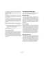 Page 488488
Synchronisation
6.Ein Dialog wird angezeigt, in dem Sie gefragt werden, 
ob die Timecode-Positionen beibehalten werden sollen. 
Klicken Sie auf »Nein«.
Damit behalten alle Events und Parts ihre Position relativ zum Projekt-
anfang bei.
7.Schalten Sie im Transportfeld den Sync-Schalter ein 
(oder wählen Sie im Transport-Menü »Zu externem Gerät 
synchronisieren«).
8.Starten Sie das Tonband (oder Videogerät), das den 
Timecode enthält. Nuendo beginnt mit der Wiedergabe, 
wenn es Timecode mit einer...