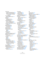 Page 569569
Stichwortverzeichnis
Audio-Warp
Echtzeit-Tonhöenänderung 307
Echtzeit-Tonhöhenänderung 307
Stretch-Vorgänge rückgängig 
machen 307
Audiowiedergabe
Geschwindigkeit ändern 514
Auflösung 72
Aufnahme
Audiodateiformat 72
Rückgängig machen 77
Aufnahme aktivieren
Audio- und MIDI-Spuren 69
Wenn Spur ausgewählt 69
Aufnahme in MIDI-Editoren auf Solo 
schalten 88
Aufnahmebereich 88
Aufnahmebereitschaft
9-Pin-Geräte 494
Aufnahmeformat 72
Aufnahmemodus 69
Aufnahmemodus (Linear)
Audio 77
MIDI 85
Aufnahmeordner...
