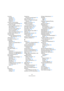 Page 570570
Stichwortverzeichnis
Controller
Anzeigen 38
Aufnehmen 87
Bearbeiten 407
Entfernen 410
Controller mitverschieben 
(Quantisierungseinstellung) 380
Controller-Anzeige
Anschlagstärke bearbeiten 406
Beschreibung 395
Controller-Spur-Presets 406
Event-Art auswählen 405
Events bearbeiten 407
Spuren hinzufügen/entfernen 405
Controller-Daten löschen 386
Controller-Spur
Auswahl-Werkzeug wird zum 
Stift-Werkzeug 406, 409
CPR-Dateien 523
Crossfade vorn/hinten 257
Crossfades
Bearbeiten 98
Einfacher...