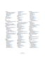 Page 573573
Stichwortverzeichnis
Löschen
Audiodateien von Festplatte 323
Events im Projekt-Fenster 54
MIDI-Controller 410
MIDI-Noten 403
Parameter 253
Lücke 232
Lücken schließen 304
Lupe-Werkzeug 34
M
Machine Control
Einstellen von Preroll und Postroll 
für Auto-Edit 494
Macros 558
Magnetischer Positionszeiger 
(Rastermodus-Einblendmenü) 60
Main Mix-Bus 14
Marker
Bearbeiten auf der Markerspur 119
Beschreibung 117
Einrasten 59
Entfernen aus dem 
Marker-Fenster 118
Hinzufügen im Marker-Fenster 118
IDs 118
Im...