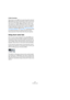 Page 205205
The MIDI editors
O-Note Conversion
This function on the MIDI menu goes through the selected 
MIDI part(s) and sets the actual pitch of each note accord-
ing to its O-note setting. This is useful if you want to con-
vert a track to a “regular” MIDI track (with no drum map) 
and still have the notes play back the correct drum sound. 
A typical application is if you want to export your MIDI re-
cording as a standard MIDI file (see “Exporting and impor-
ting standard MIDI files” on page 259) – by first...