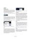 Page 4040
The Project window
Options
The Snap function
The Snap function helps you to find exact positions when 
editing in the Project window. It does this by restricting 
horizontal movement and positioning to certain positions. 
Operations affected by Snap include moving, copying, 
drawing, sizing, splitting, range selection, etc.
You turn Snap on or off by clicking the Snap icon in the 
toolbar.
Snap activated.
When you are moving audio events with Snap activated, it 
isn’t necessarily the beginning of the...