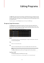 Page 32Editing Programs
32The Edit page is where you edit your program, load different layers for a program, and edit
the layers. A program contains up to four layers that can all be mapped to different velocity
and key ranges. Each of the layers can use a FlexPhraser and can be routed freely to one of
the available outputs.
To edit a program, click the Program button at the top of the Edit page.
Program Page Parameters
The Program page is divided into two sections. The section at the top is used to load
and...