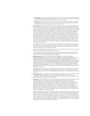 Page 495(e) Confidentiality. You agree to maintain the Software in confidence and to not disclose the Software to 
any third party without the express written consent of 3Com. You further agree to take all reasonable 
precautions to preclude access of unauthorized persons to the Software.
(f) Termination
. 3Com may terminate this Section 1 and the licenses granted hereby upon the breach by 
you of any the provisions of this Section 1. Upon such termination, you agree to return the Product, 
including the...