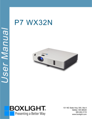 Page 1P7 WX32N151 NE State Hwy 300, Ste A
Belfair, WA 98528360.464.2119
www.boxlight.com
User Manual 