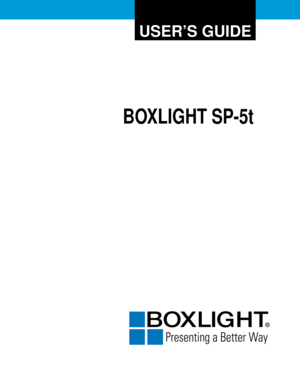 Page 1USER’S GUIDE
BOXLIGHT SP-5t 