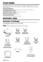 Page 3ENGLISH-2
FEATURES FEATURES
This liquid crystal projector is used to project various computer signals as well as NTSC / PAL /
SECAM video signals onto a screen. Little space is required for installation and large images can
easily be realized.
Outstanding Brightness
The UHB lamp and high-efficiency optical system assure a high level of brightness.
Partial Magnification Function
Interesting parts of images can be magnified for closer viewing. 
Distortion Correction Function
Distortion-free images are...