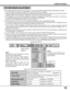 Page 4343
IMAGE ADJUST 
DISPLAY
TABLE OF PICTURE IMAGE ADJUSTMENT
WHITE BALANCE (R/G/B)
CONTRAST
BRIGHTNESS
0127
63
63 0
63
0
0 TOTAL DOTS FINE SYNC
The number of the total dots in one horizontal period. Adjust the
number to match your PC image. Adjust the picture as necessary to eliminate
flicker from the display.
LIGHTERDEEPER DECREASE INCREASE
DARKER BRIGHTERMAIN MENU DISPLAY
NOTE:
The projector may not reproduce a proper
image for some UXGA signals.
Since UXGA (1600 x 1200) image is
converted to SXGA (1280...