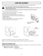 Page 48– 48–
If the lamp fails to come on and the lamp monitor on the projector light is orange, you must replace the bulb.
¡For continued safety, replace with a lamp assembly of the same type.
¡Allow the projector to cool for at least 45 minutes before you open the lamp cover. The inside of the
projector can become very hot.
¡Do not drop the lamp module or touch the glass bulb ! The glass can shatter and cause injury.
Follow these steps to replace the lamp assembly.
1. Turn off the projector and allow the...