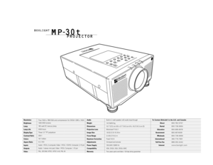 Page 2MP 30t -
MP 30t
BOXLIGHT
PROJECTOR
-...