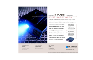 Page 1PROJECTORMP-9 3iBOXLIGHT
BOXLIGHT and the  BOXLIGHT logo are registered trademarks o f BOXLIGHT Corporation. © Copyright  BOXLIGHT Corporation,1998. All other marks are the property of their respective \
owners. Specifications subject to change without notice.     M1-MP-93iUS-08/99
True  1024x 768 XGA  for crisp
MP-93i spec sheet   8/13/99, 3:31 PM
1 